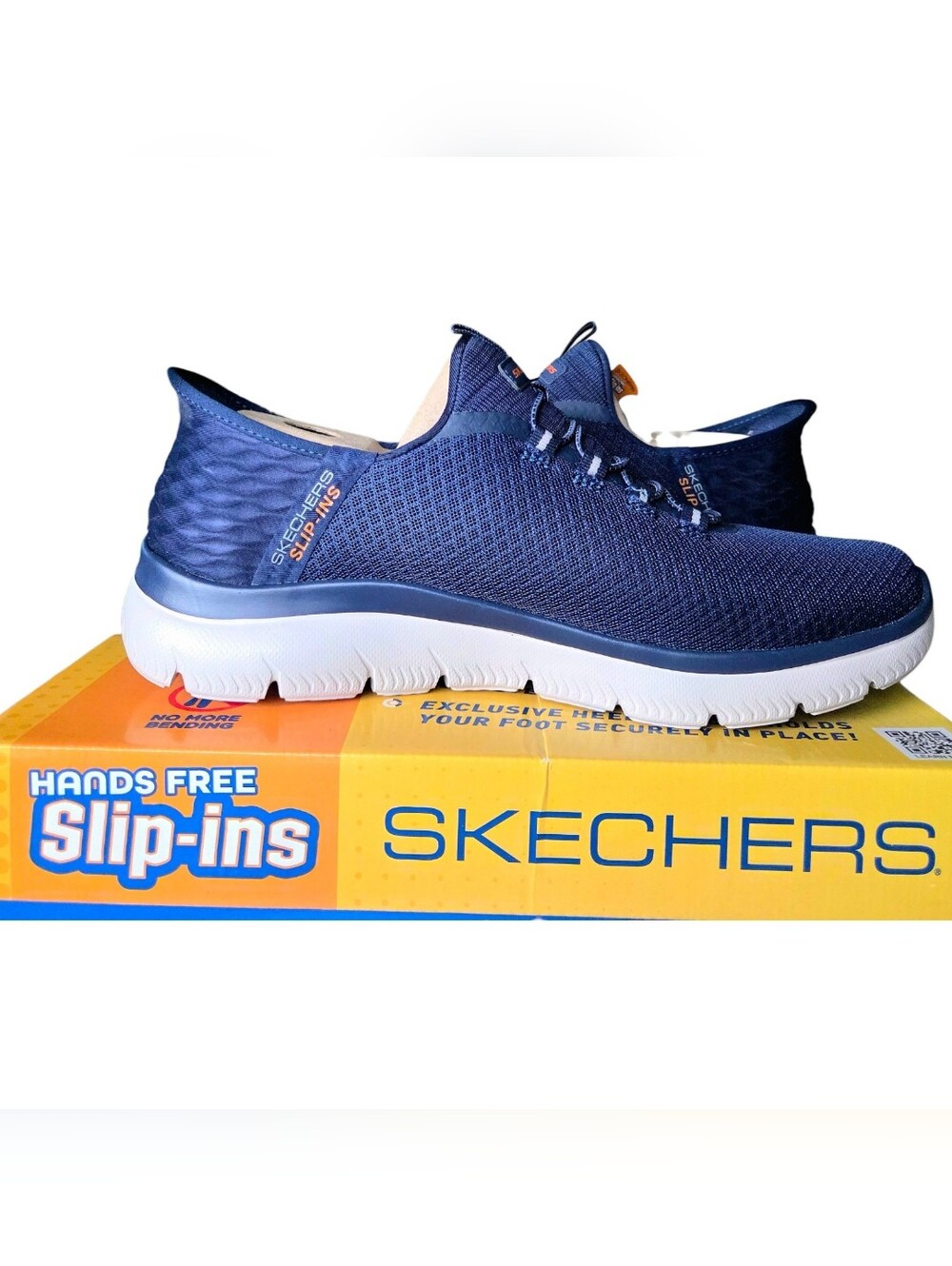 NAVY Skechers Men's Summits High Range Hands Free Slip-in Sneaker 9.5 Wide Shoes